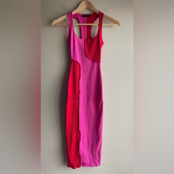naked wardrobe Dresses & Skirts - New Naked Wardrobe Women Mid Pink Red Dress Sleeveless Size XS